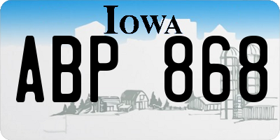 IA license plate ABP868