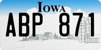 IA license plate ABP871
