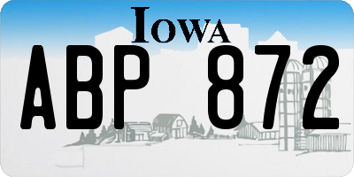 IA license plate ABP872