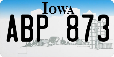 IA license plate ABP873