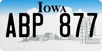 IA license plate ABP877