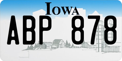 IA license plate ABP878