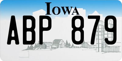 IA license plate ABP879