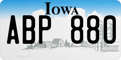 IA license plate ABP880