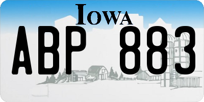IA license plate ABP883