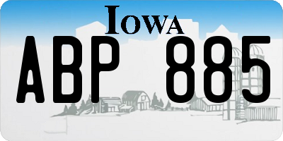 IA license plate ABP885