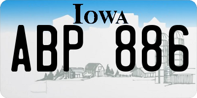 IA license plate ABP886