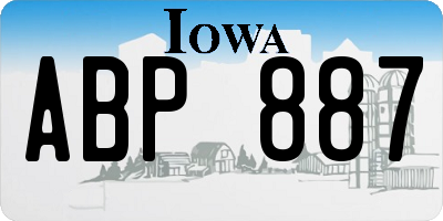 IA license plate ABP887