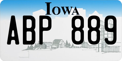 IA license plate ABP889