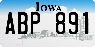 IA license plate ABP891