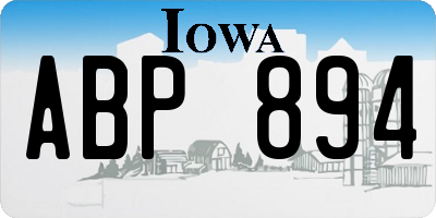 IA license plate ABP894