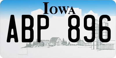 IA license plate ABP896