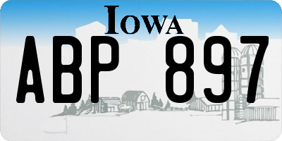 IA license plate ABP897