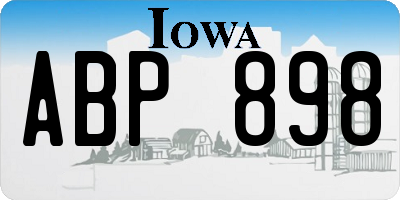 IA license plate ABP898