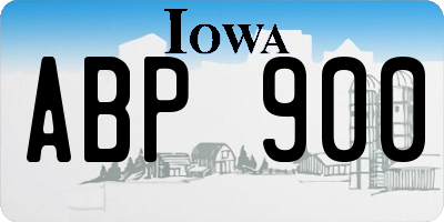 IA license plate ABP900