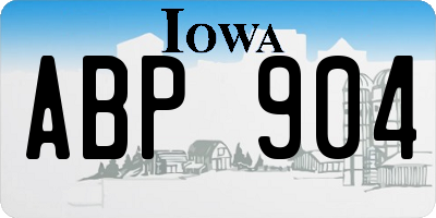 IA license plate ABP904