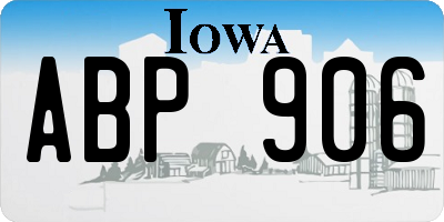 IA license plate ABP906