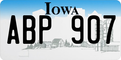 IA license plate ABP907