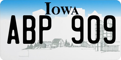 IA license plate ABP909
