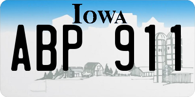 IA license plate ABP911