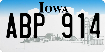 IA license plate ABP914