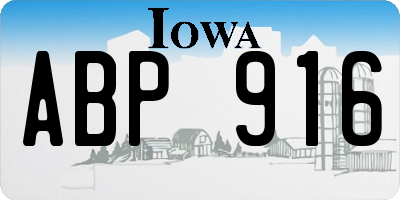 IA license plate ABP916