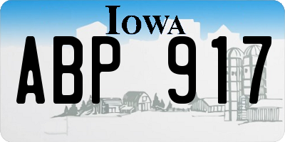 IA license plate ABP917