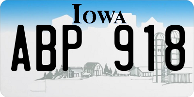 IA license plate ABP918