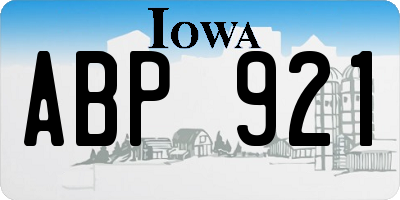 IA license plate ABP921