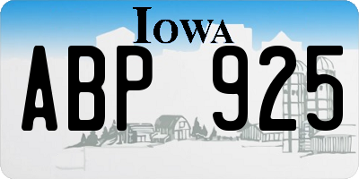 IA license plate ABP925