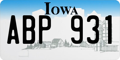 IA license plate ABP931