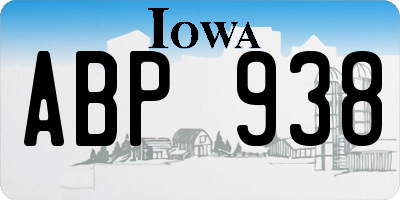 IA license plate ABP938