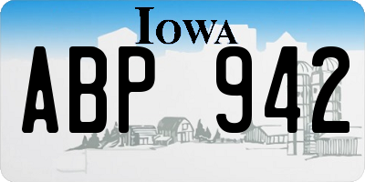 IA license plate ABP942