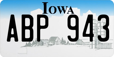 IA license plate ABP943