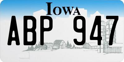 IA license plate ABP947
