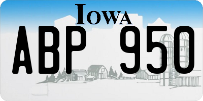 IA license plate ABP950