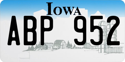 IA license plate ABP952