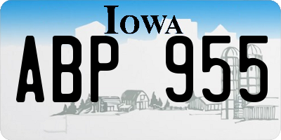 IA license plate ABP955