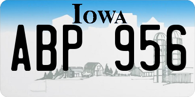 IA license plate ABP956
