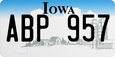 IA license plate ABP957