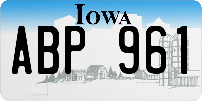IA license plate ABP961