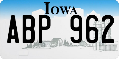 IA license plate ABP962