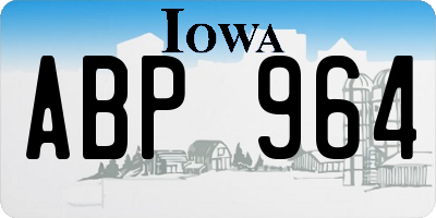 IA license plate ABP964