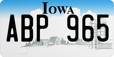 IA license plate ABP965