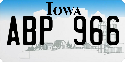 IA license plate ABP966