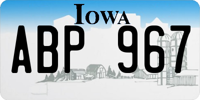 IA license plate ABP967