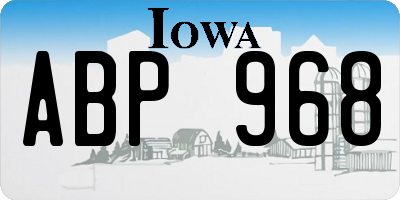 IA license plate ABP968