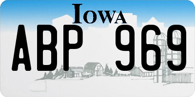 IA license plate ABP969