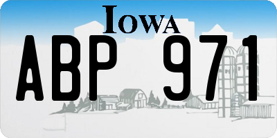 IA license plate ABP971