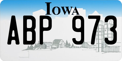 IA license plate ABP973